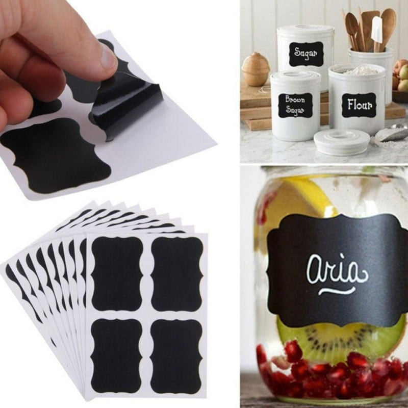 Black Label Stickers Set For Jars & Glass