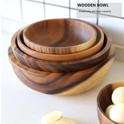 Kitchen Natural Wooden Salad Bowl - Wnkrs