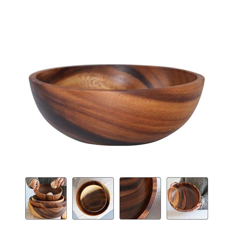 Kitchen Natural Wooden Salad Bowl
