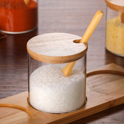 Spice Jars with Wooden Spoon and Stand - wnkrs