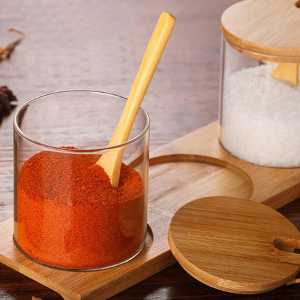 Spice Jars with Wooden Spoon and Stand - wnkrs