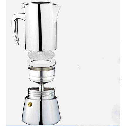 Silver Color 304 Stainless Steel Espresso Coffee Maker - Wnkrs