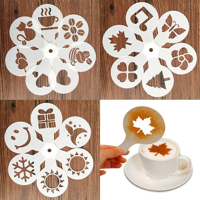 Set of 19 Different Coffee Stencils