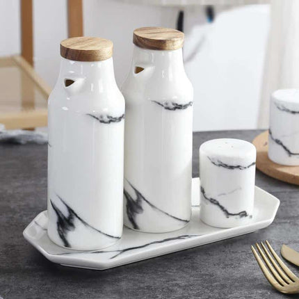 Ceramic Salt And Pepper Oil Bottle Set Porcelain - Wnkrs
