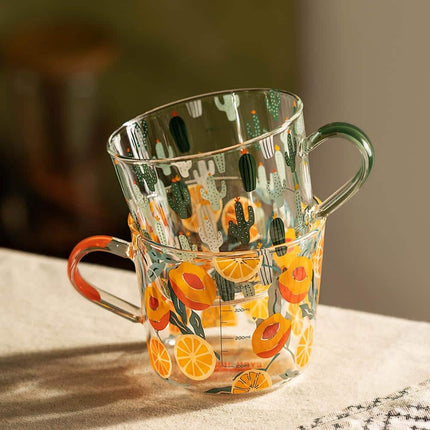 Cactus / Orange Glass Tea Cup - Wnkrs