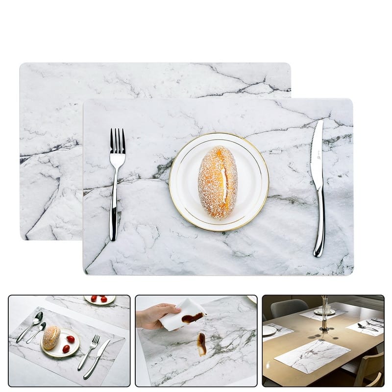 Marble Pattern Placemat 2 Pcs Set
