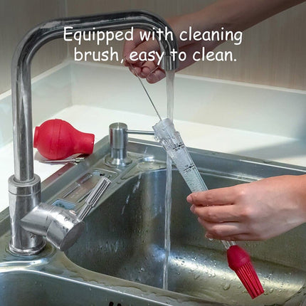 Red Silicone BBQ Dropper with Cleaning Brush - wnkrs