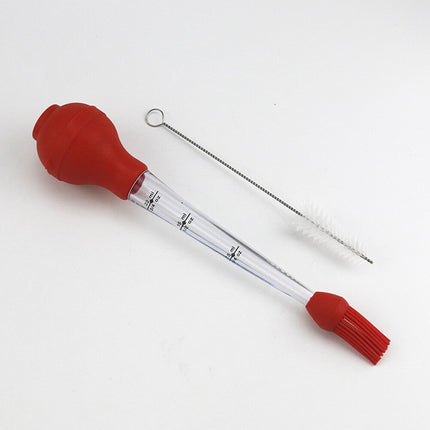 Red Silicone BBQ Dropper with Cleaning Brush - wnkrs