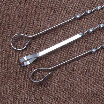 Convenient Heat-Resistant Durable Flat Stainless Steel Skewers Set - wnkrs