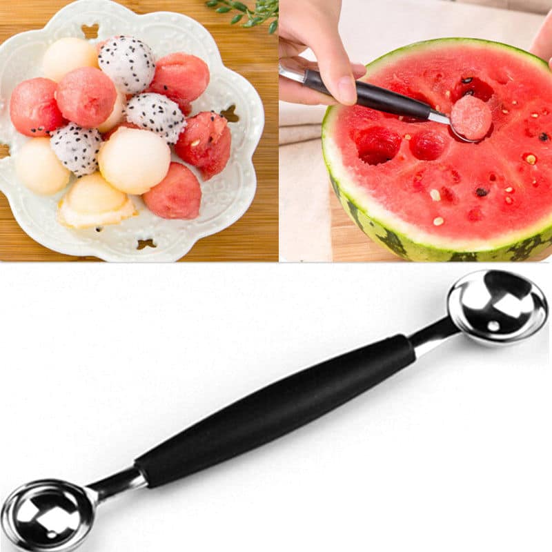 Multifunctional Double-Ended Stainless Steel Fruit Carving Scoop