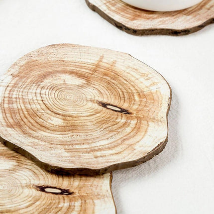 Natural Wood Cup Coaster 6 Pcs Set - wnkrs