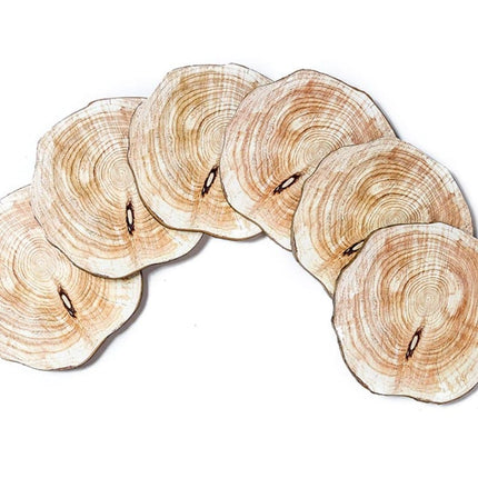 Natural Wood Cup Coaster 6 Pcs Set - wnkrs