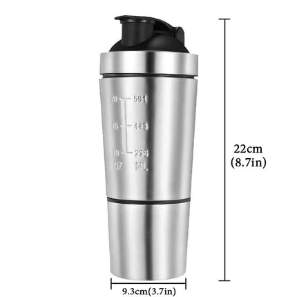 2-Compartment Stainless Steel Shaker Bottle - wnkrs