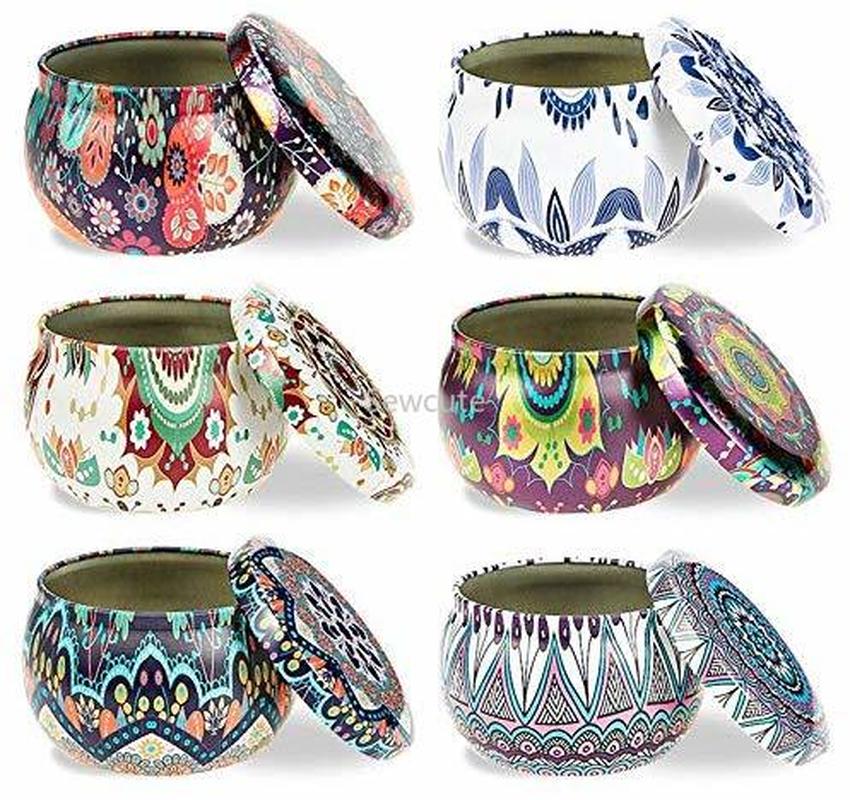Candle Tin Jars 6 Pcs Set