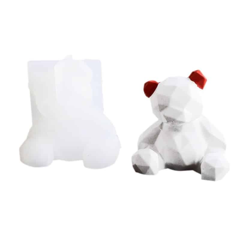 Geometric Bear Candle Mold