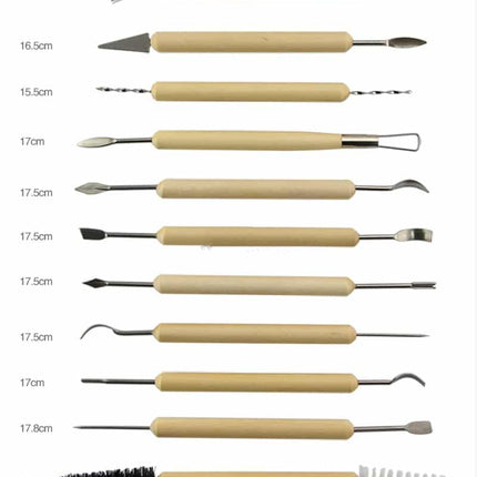 Wooden Handle Clay Sculpting Tools 11 Pcs Kit - wnkrs