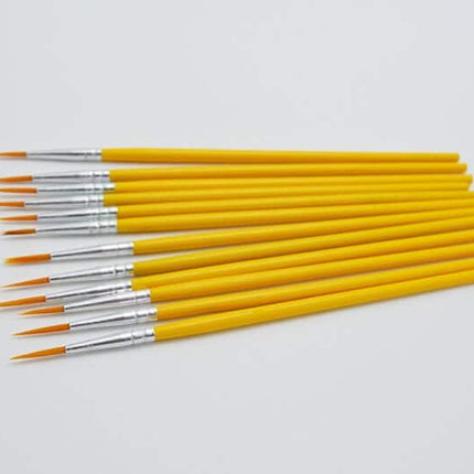 Yellow Design Hook Line Brush 10 Pcs Set - wnkrs