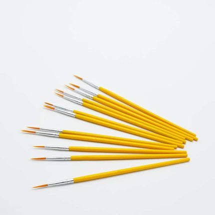 Yellow Design Hook Line Brush 10 Pcs Set - wnkrs
