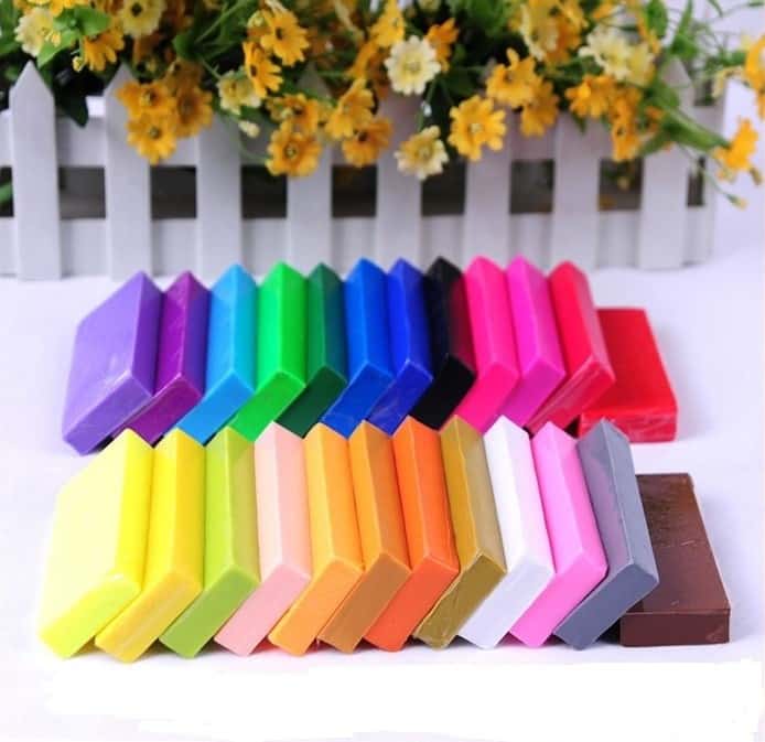 Bright Colors Polymer Modeling Clay Bars 24 pcs Set