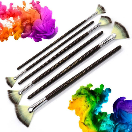 Fan Shaped Paint Brush 6 Pcs Set - wnkrs