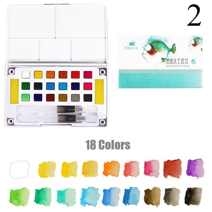 12-36 Colors Watercolor Paints Set with Water Color Brush - wnkrs