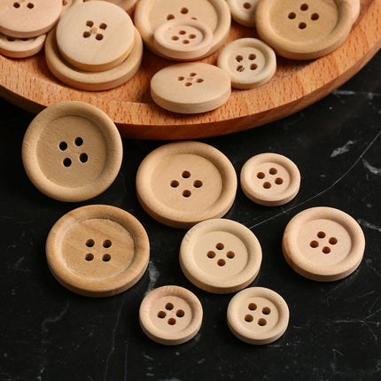 Set of 50 Round Wooden Buttons - wnkrs