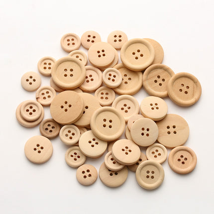 Set of 50 Round Wooden Buttons - wnkrs