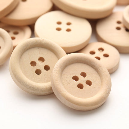 Set of 50 Round Wooden Buttons - wnkrs