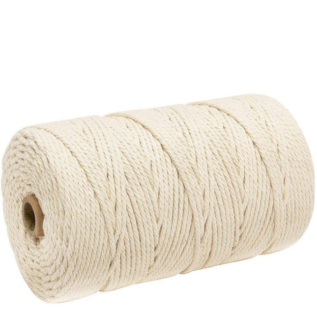 Durable 200 m White Cotton Twisted Cord for Macrame - Wnkrs