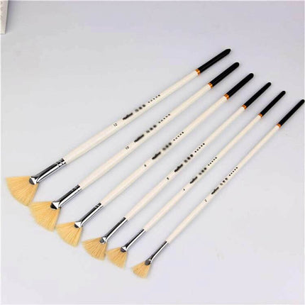 Cream Color Oil Paint Brush 6 Pcs Set - wnkrs