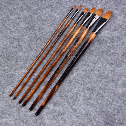 Wooden Handle Oil Paint Brush 6 Pcs Set - wnkrs