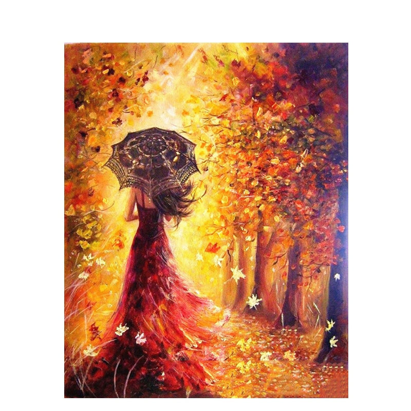 Bright Autumn Landscape Painting by Numbers Set