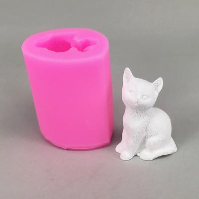 3D Kitten Candle Mold - wnkrs