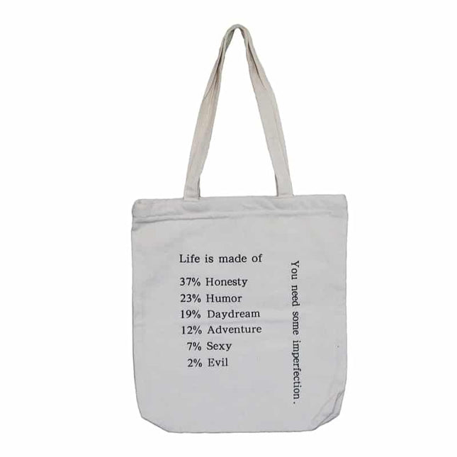 Women's Life Is Print Canvas Tote Bag - Wnkrs