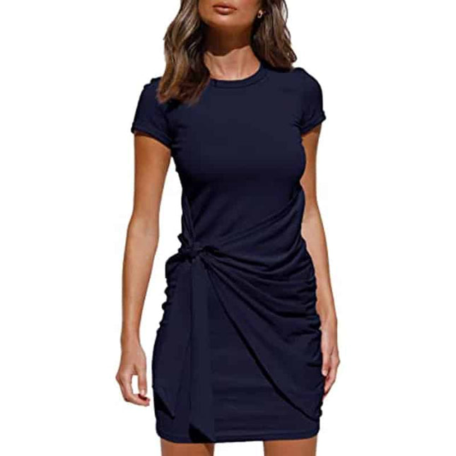 Women's Short Sleeved Wrap Ruched Dress - Wnkrs