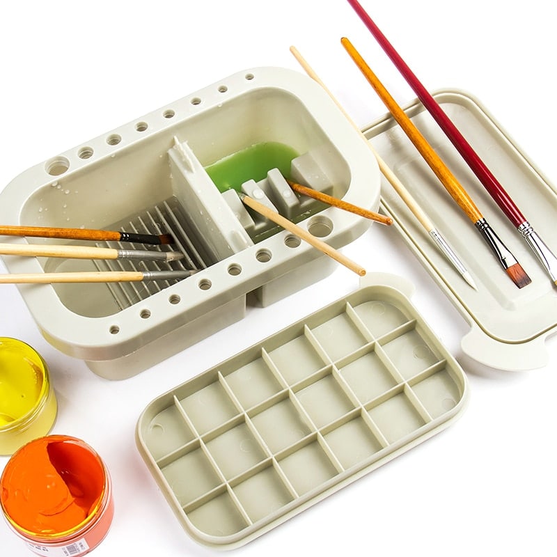 Multifunction Brush Washing Holder and Palette