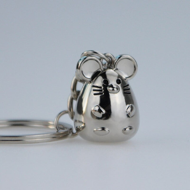 Chunky Mouse Shaped Metal Keychain for Women - Wnkrs