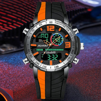 Men's Striped Silicone Strap Sports Watch - wnkrs