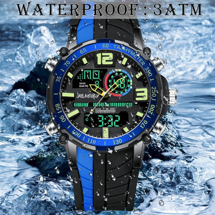 Men's Striped Silicone Strap Sports Watch - wnkrs
