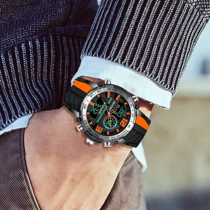 Men's Striped Silicone Strap Sports Watch - wnkrs