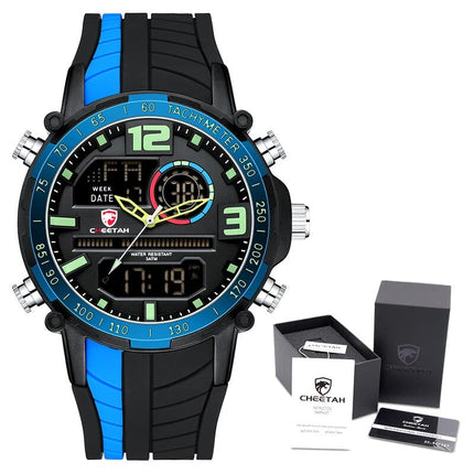 Men's Striped Silicone Strap Sports Watch - wnkrs