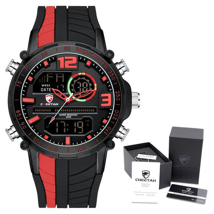 Men's Striped Silicone Strap Sports Watch - wnkrs