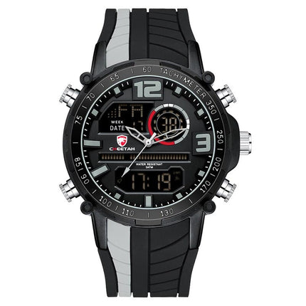 Men's Striped Silicone Strap Sports Watch - wnkrs