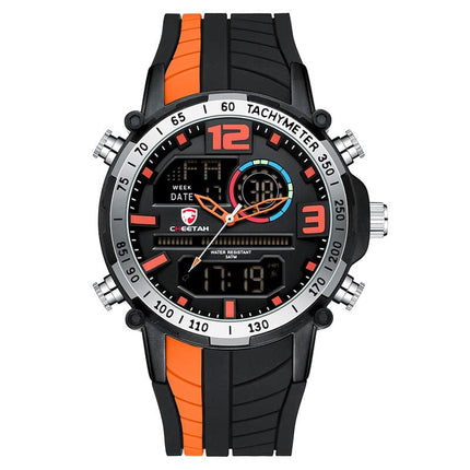 Men's Striped Silicone Strap Sports Watch - wnkrs