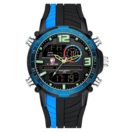 Men's Striped Silicone Strap Sports Watch - wnkrs