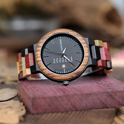 Wooden Watch with Colorful Band - wnkrs