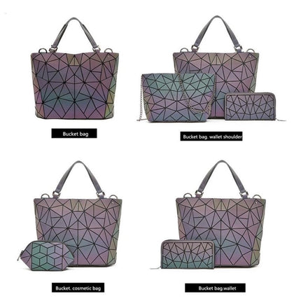 Women's Mosaic Design Tote Bag 2/3 Pcs Set - Wnkrs