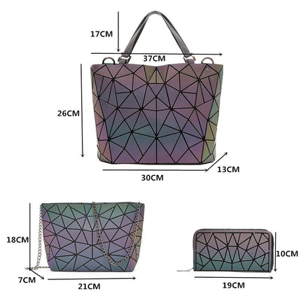 Women's Mosaic Design Tote Bag 2/3 Pcs Set - Wnkrs