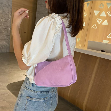 Crocodile Patterned Ladies Baguette Handbag for Women - Wnkrs