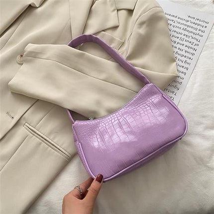 Crocodile Patterned Ladies Baguette Handbag for Women - Wnkrs